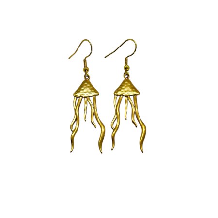 earrings steel gold jellyfish1